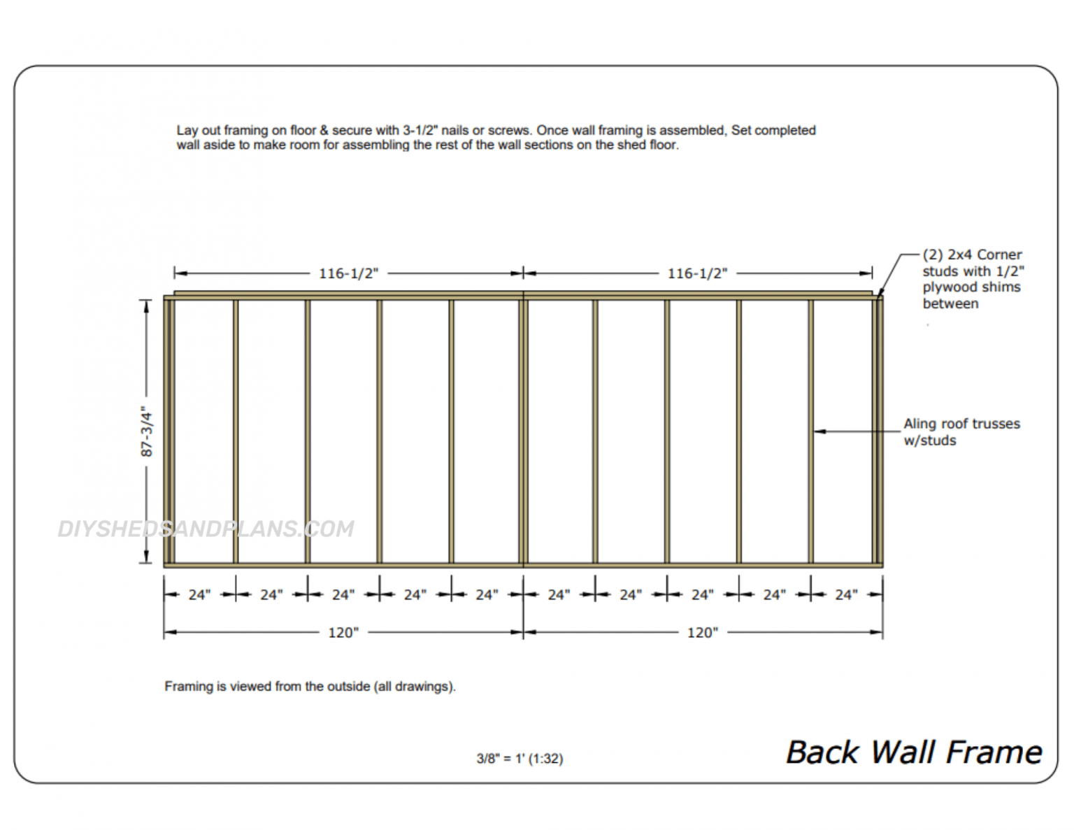 16x20 Shed Plans Free Gable Roof Material List DIY