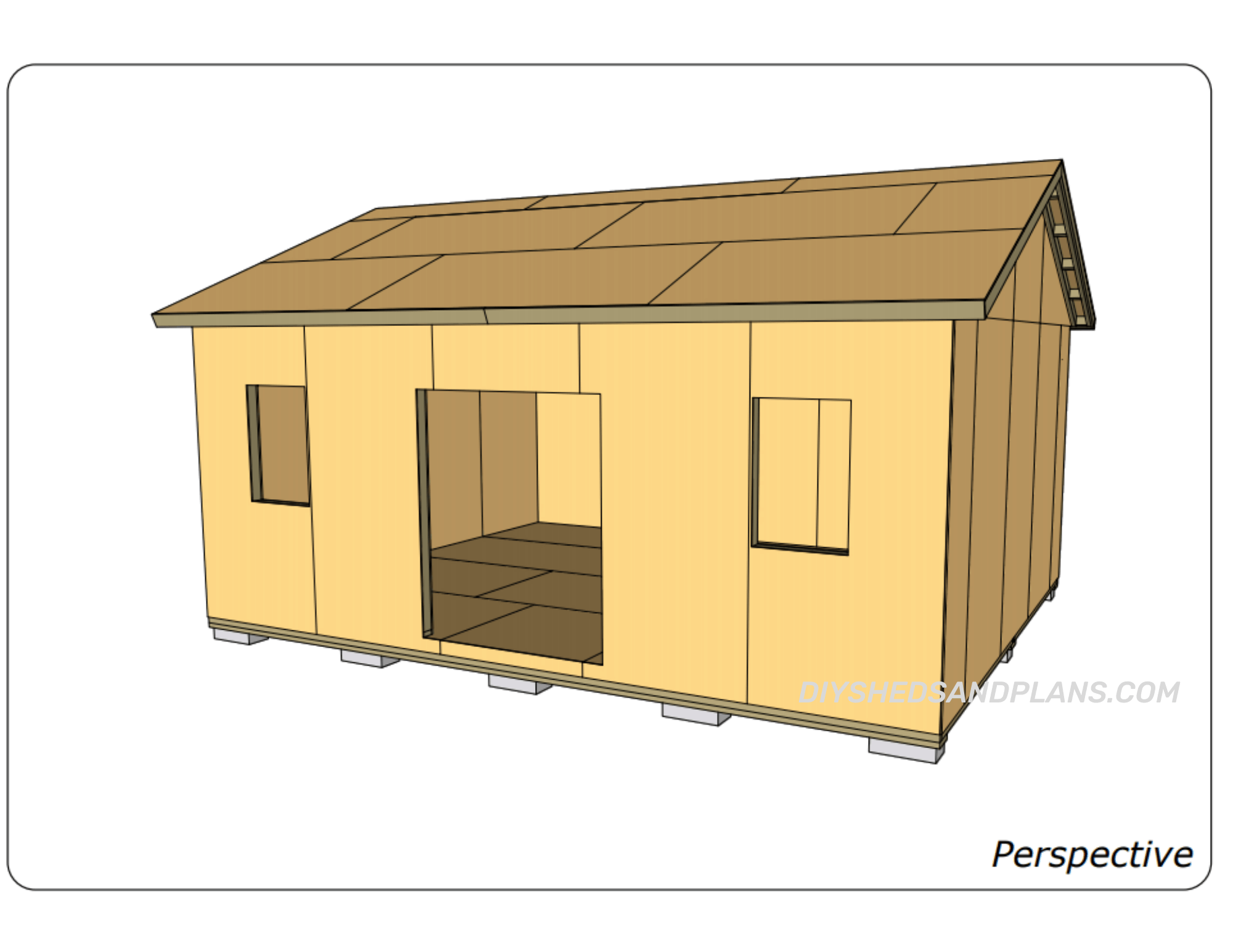 14x24 Shed Plans Free Reverse Gable Roof Material List DIY   16x20 3 