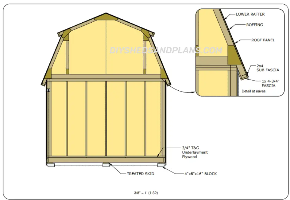 Shed Plans 12x20 | Material List | Gambrel Roof | Free | DIY