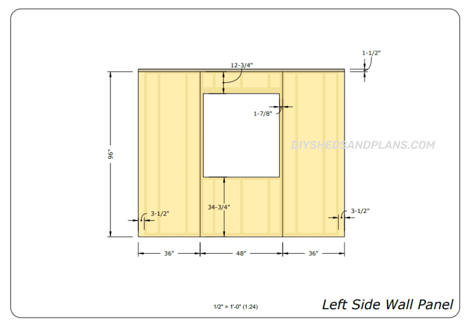 10x20 Shed Plans wall